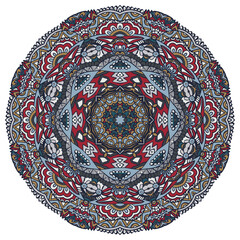 Intricate round mandala designs with vibrant colors and symmetrical patterns create a stunning visual representation of spiritual harmony and balance in digital illustration