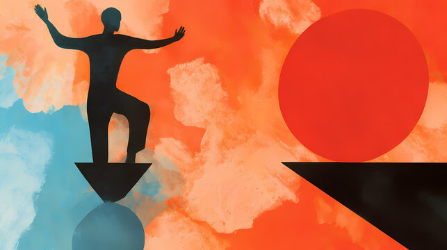 Embracing a proactive mindset: navigating the balance of proactivity and reactivity. reactive balance. Illustration