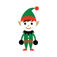 Christmas elves vector art illustration on white background