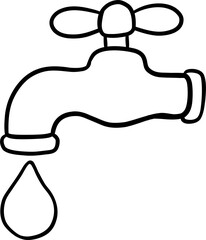 Water tap Icon Outline