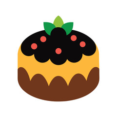 fruitcake vector art illustration on white background