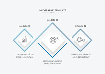 3 process infographic line style with paper concept. Vector schedule workflow for business information
