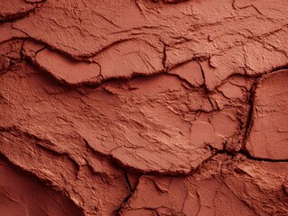 Fototapeta premium Textured Earth Surface: A high-angle shot unveils an abstract expanse of arid earth, the surface intricately etched with a network of deep cracks that define a raw, rugged landscape.