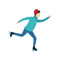 ice skating vector art illustration on white background