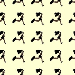 seamless pattern of running girls