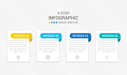 Four Step Infographic element design Vector template for presentation. process diagram and presentations step, workflow layout, banner, flow chart, info graphic vector illustration.