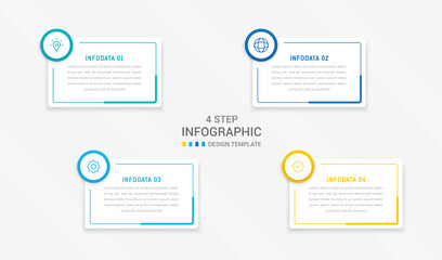 Four Step Infographic element design Vector template for presentation. process diagram and presentations step, workflow layout, banner, flow chart, info graphic vector illustration.