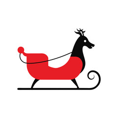 sleigh rides vector art illustration on white background