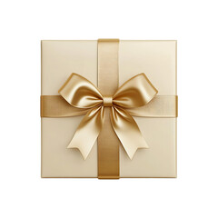 Festive wrapped gift box for birthday or celebration isolated on a transparent background.