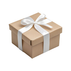 Festive wrapped gift box for birthday or celebration isolated on a transparent background.
