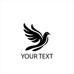 Minimalist Dove Logo – Holy Spirit Pentecost Symbol Vector Isolated on White Background