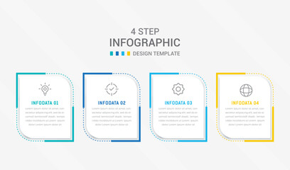 Four Step Infographic element design Vector template for presentation. process diagram and presentations step, workflow layout, banner, flow chart, info graphic vector illustration.