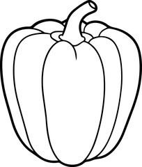 bell pepper outline coloring book page line art vector illustration