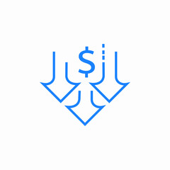 dollar shrink icon sign vector