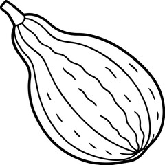 bitter gourd outline coloring book page line art vector illustration