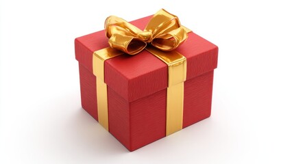 Obraz premium Red gift box with gold ribbon (4)