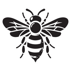 Minimalist Black Honey Bee Vector