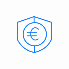 euro shield icon sign vector