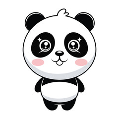 Cute Standing Panda Character – Vector Illustration