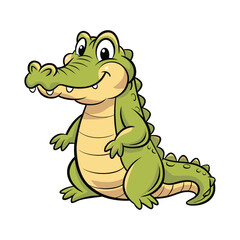 Cute Crocodile Character – Vector Illustration