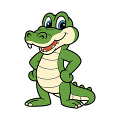 Confident Crocodile Cartoon – Vector Illustration
