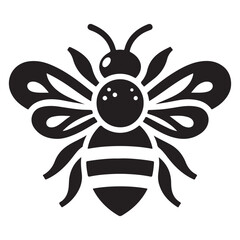 Minimalist Black Honey Bee Vector