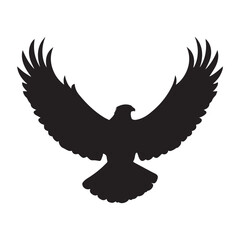 Obraz premium Flying Eagle Silhouette – Bold Spread-Wing Bird Vector Illustration