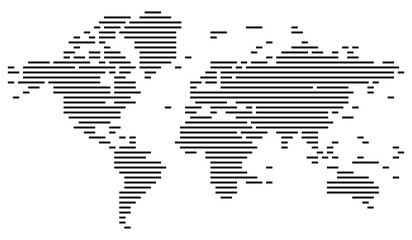 Fototapeta premium World map in line shape. Highlighting continents with elegance, dotted world map is perfect for atlas concepts, global design, and infographic visual storytelling. Dotted infographic line shape map