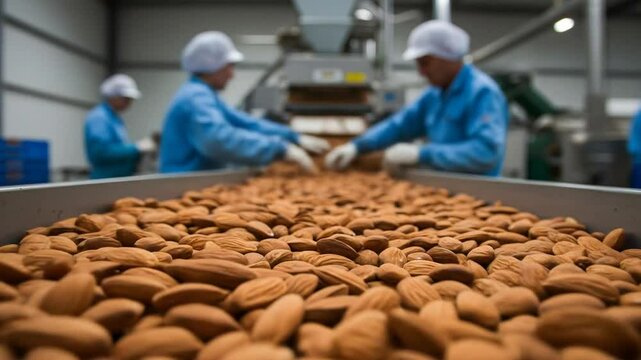 Almond processing factory