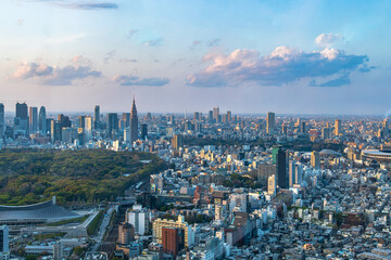 aerial view of the city