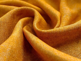 Golden Silk Texture: Luxurious golden silk fabric, showcasing its elegant drape and subtle shimmer.  The image highlights the rich texture and luxurious feel of the material.