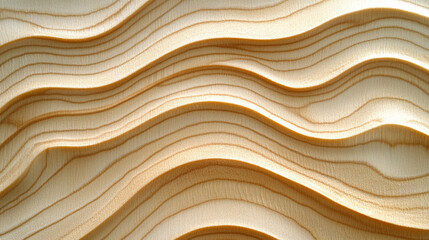 Natural light brown wood slab featuring deep grain texture, set against a bright beige background, highlighting organic patterns and warm earthy tones.

