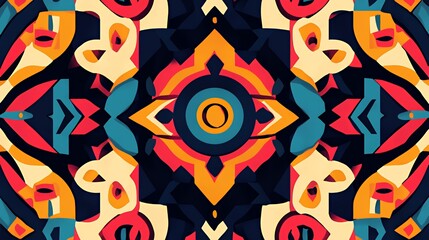 Abstract Colorful Geometric Mandala Design