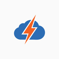 Electric Bolt Logo, cloud, power, electric logo fully editable vector template