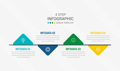 Four Step Infographic element design Vector template for presentation. process diagram and presentations step, workflow layout, banner, flow chart, info graphic vector illustration.