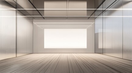 Obraz premium Modern, minimalist, empty room with large screen