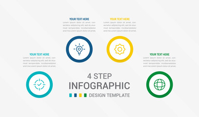 Four Step Infographic element design Vector template for presentation. process diagram and presentations step, workflow layout, banner, flow chart, info graphic vector illustration.