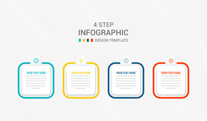 Four Step Infographic element design Vector template for presentation. process diagram and presentations step, workflow layout, banner, flow chart, info graphic vector illustration.