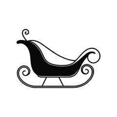 Minimalist Sleigh Illustration in One Line Art Style