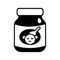 Black and White Icon of a Jar of Baby Food Product