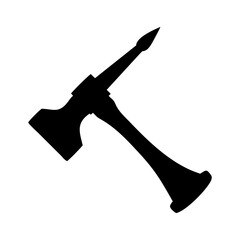 A silhouette of a Halligan bar, a firefighting tool with an axe
