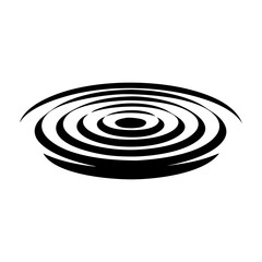 Monochrome hypnotic abstract art illustration of concentric oval rings converging inwards
