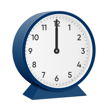 It is twelve oclock, 12 oclock, 00 00, 12000, 12 am, 12 pm, Realistic 3d illustration dark blue table clock png transparent