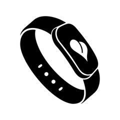 Monochromatic Fitness Tracker with Heart Rate Monitor for Health Tracking