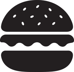 Silhouette vector EPS of a burger bun with lettuce edge showing, ideal for food logos, fast food branding, and restaurant menu illustrations.