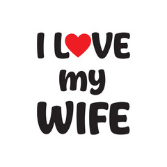 I love my wife silhouette vector flat illustration design.