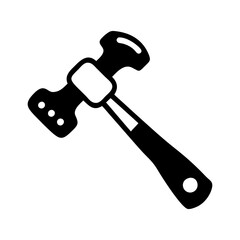 Black and white vector image of a mallet hammer tool for construction