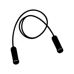 Black and White Illustration of a Jump Rope for Fitness and Exercise
