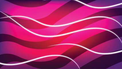 Radiant Neon Curves: An abstract, eye-catching design with flowing neon lines against a gradient of vibrant magenta and deep burgundy, evoking a sense of energy and dynamism.