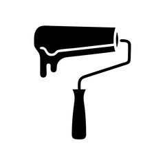Paint roller with dripping paint illustration representing painting and home improvement